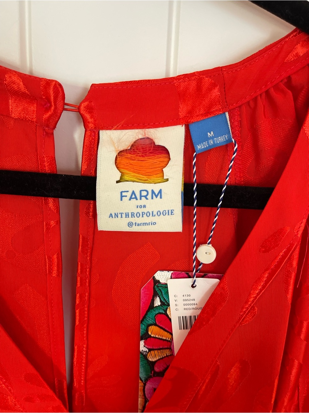 FARM Rio Vibrant Red Long Sleeve Midi Dress - Picture 2 of 3